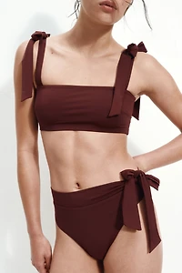 Bas de maillot taille haute avec détail à nouer