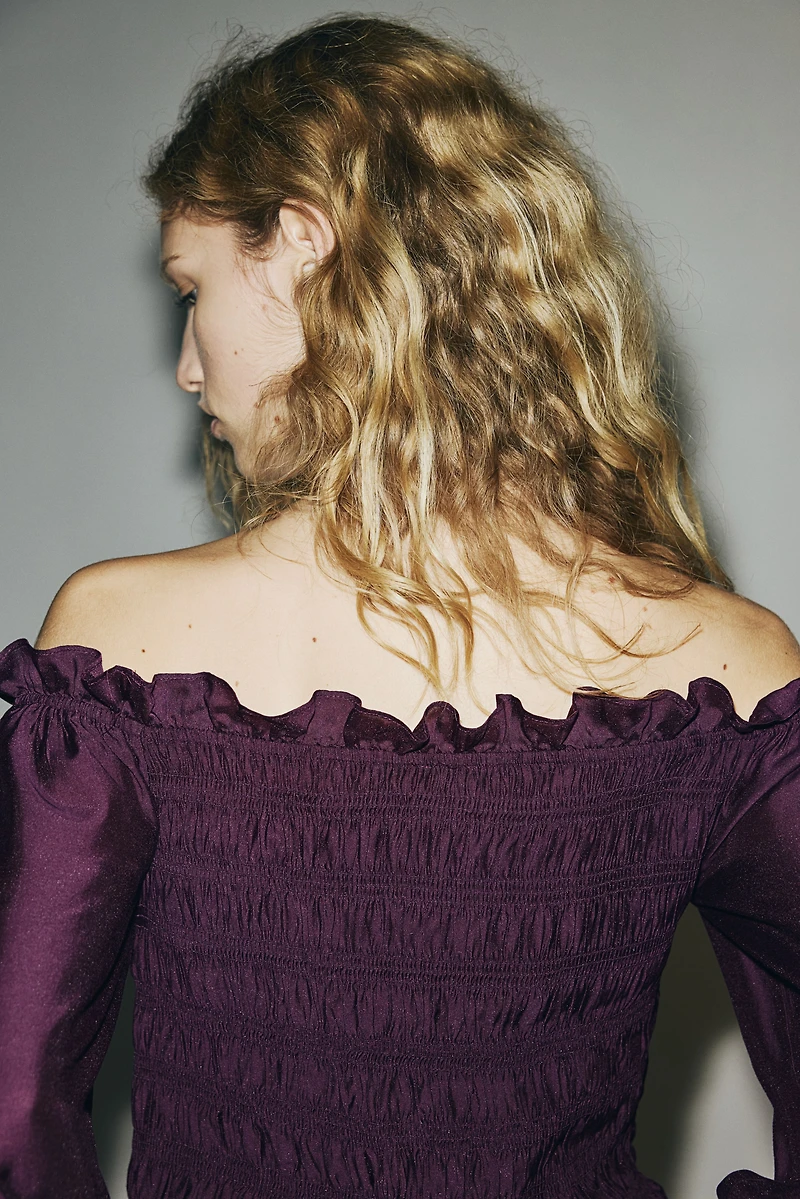 Smocked Off-the-Shoulder Blouse