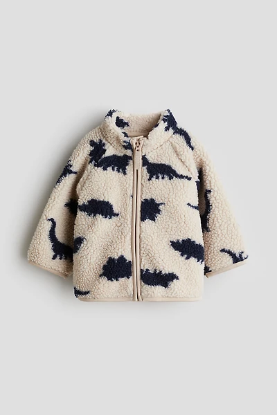 Printed Teddy Fleece Jacket