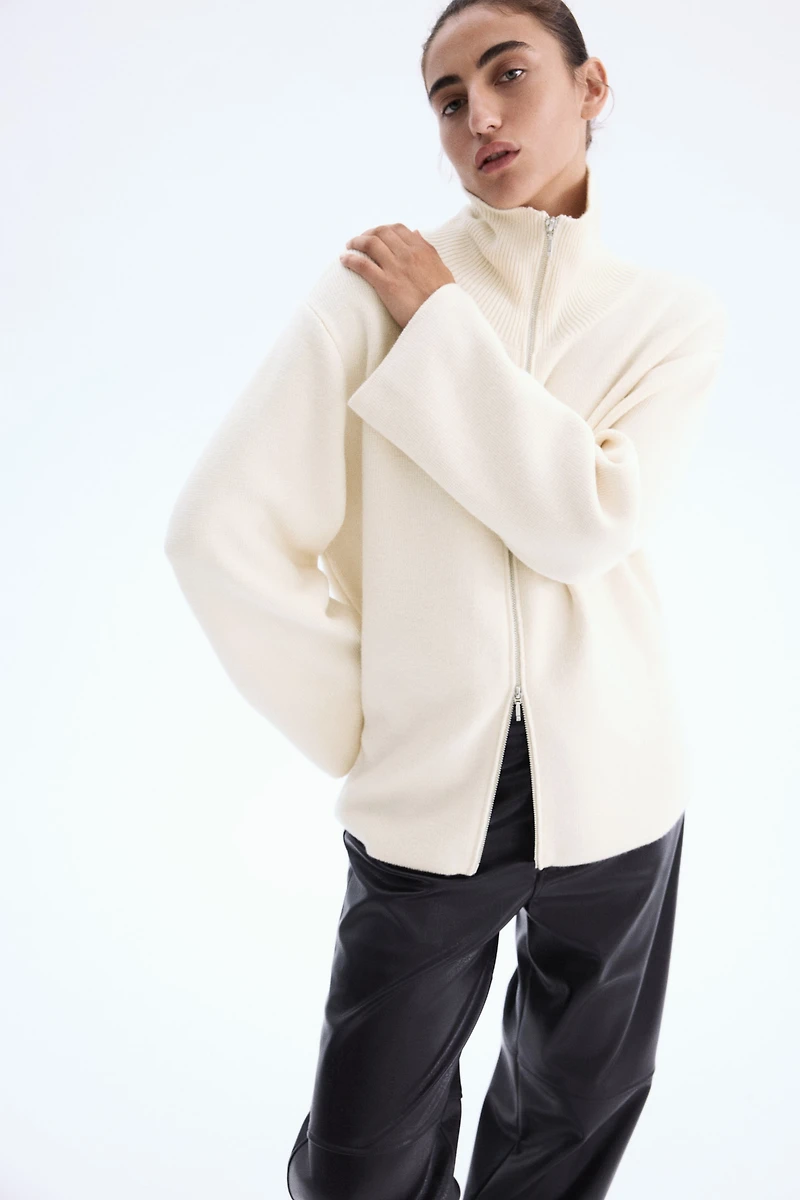 Chandail à fermeture éclair en laine