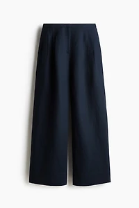Wide-Leg Linen-Blend Pants