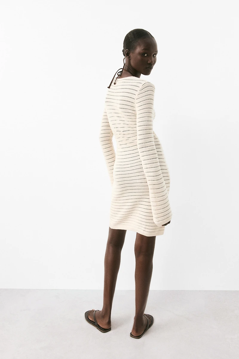 Pointelle-Knit Dress