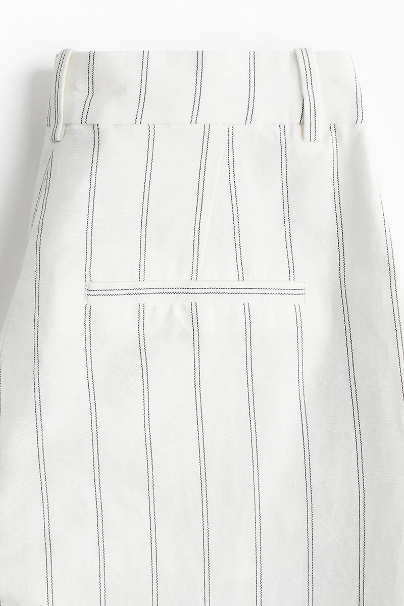 Wide-Leg Linen-Blend Pants