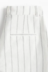 Wide-Leg Linen-Blend Pants