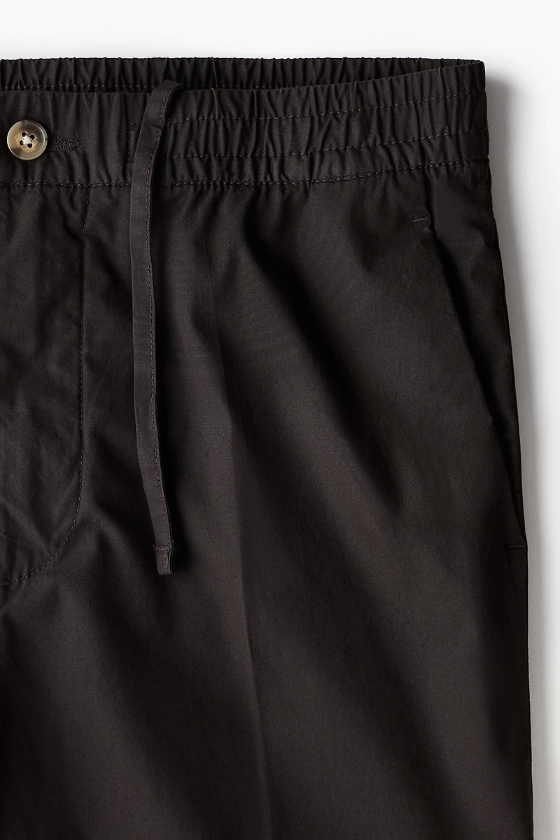 Regular-Fit Cropped Cotton Pants