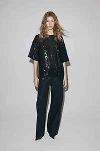 Oversized Sequined Top