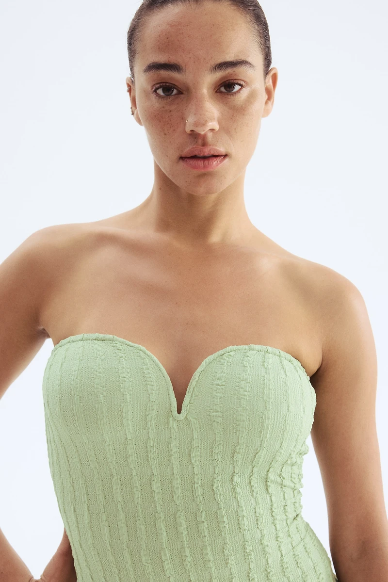 Textured Jersey Bandeau Dress