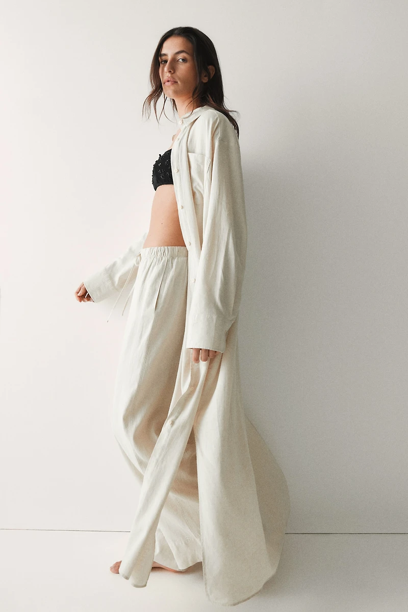 Robe chemise en lin mélangé