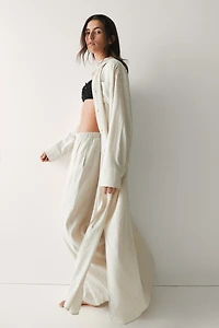 Robe chemise en lin mélangé