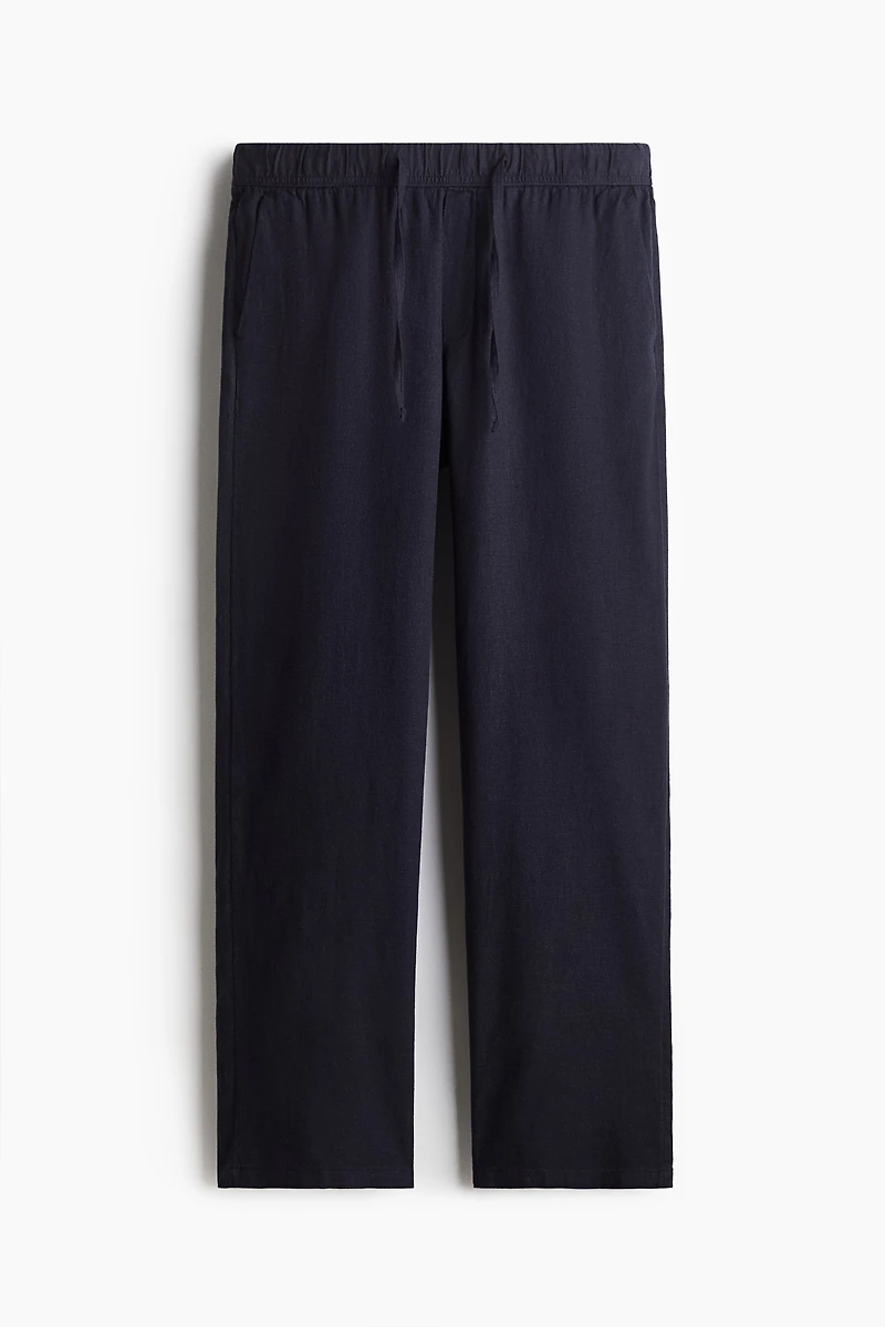 Relaxed Fit Linen-Blend Pants