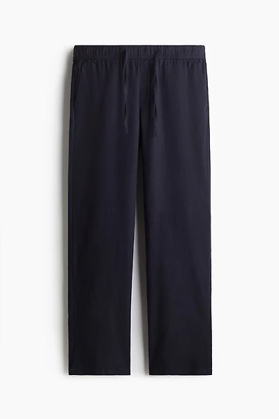 Relaxed Fit Linen-Blend Pants