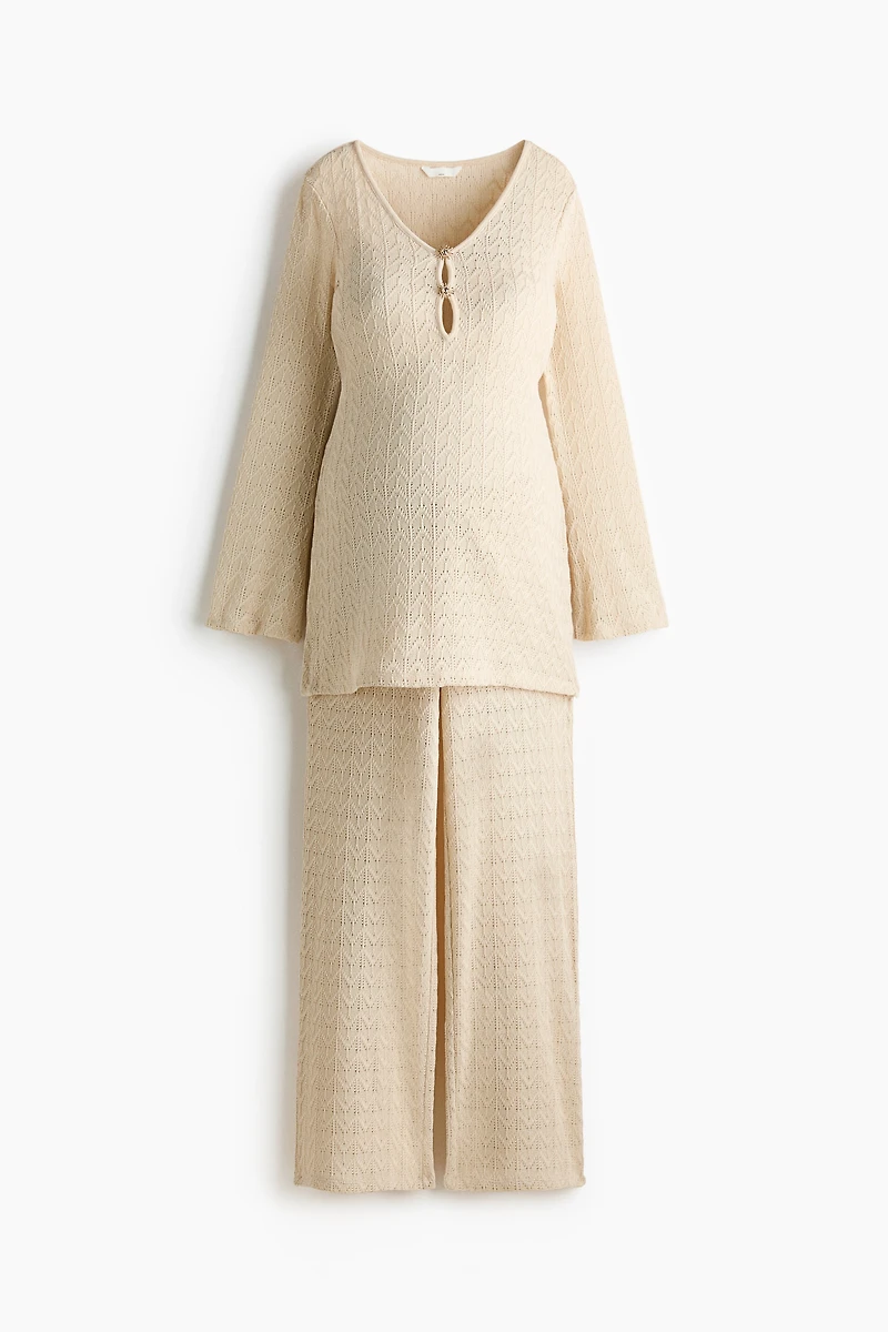MAMA 2-Piece Pointelle-Knit Set