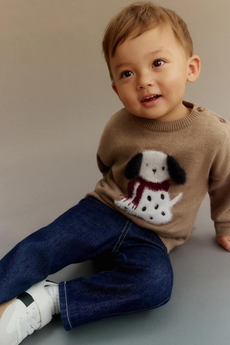 Jacquard-Motif Cotton Sweater