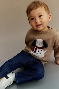 Jacquard-Motif Cotton Sweater