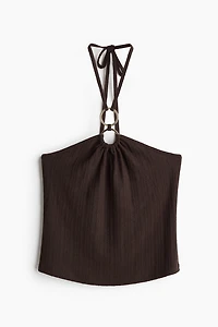 Ring-Detail Halterneck Top