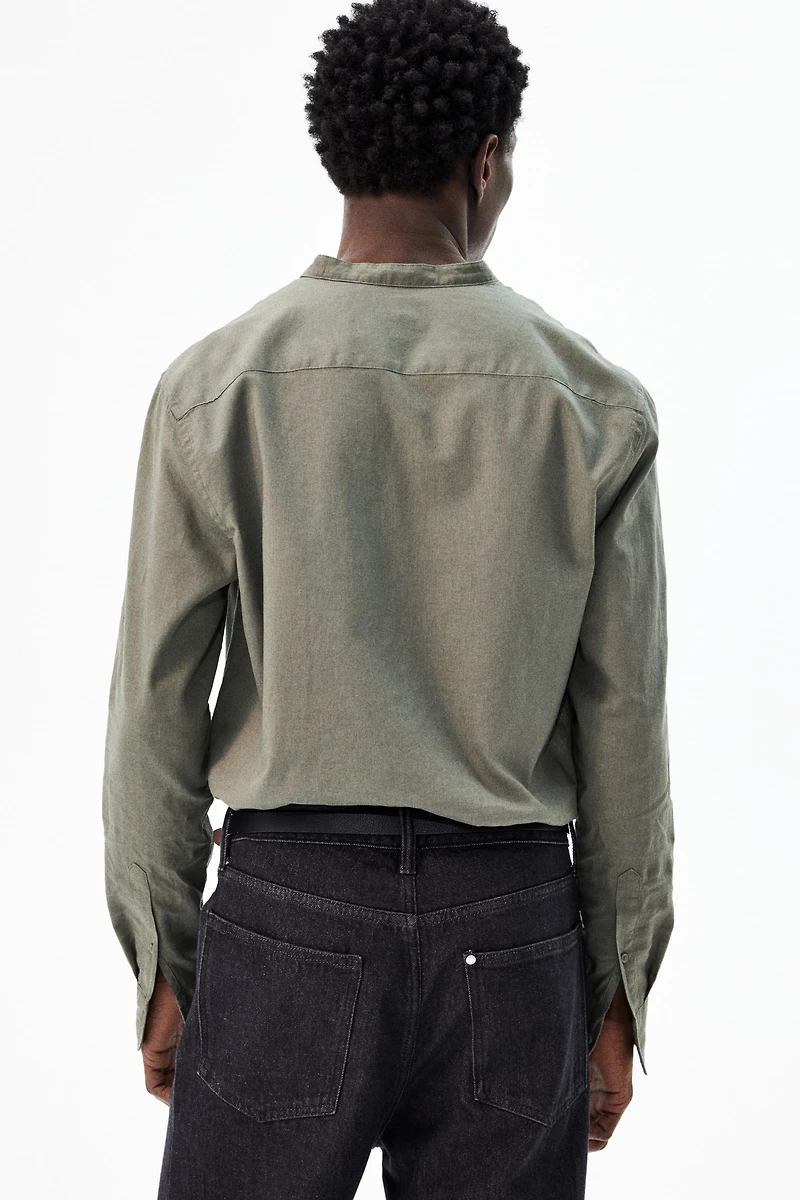 Regular-Fit Linen-Blend Shirt