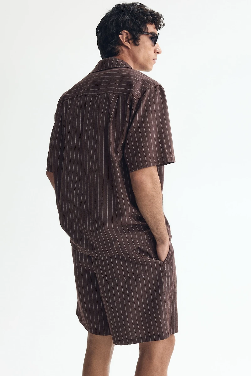 Ensemble chemise et short en lin mélangé