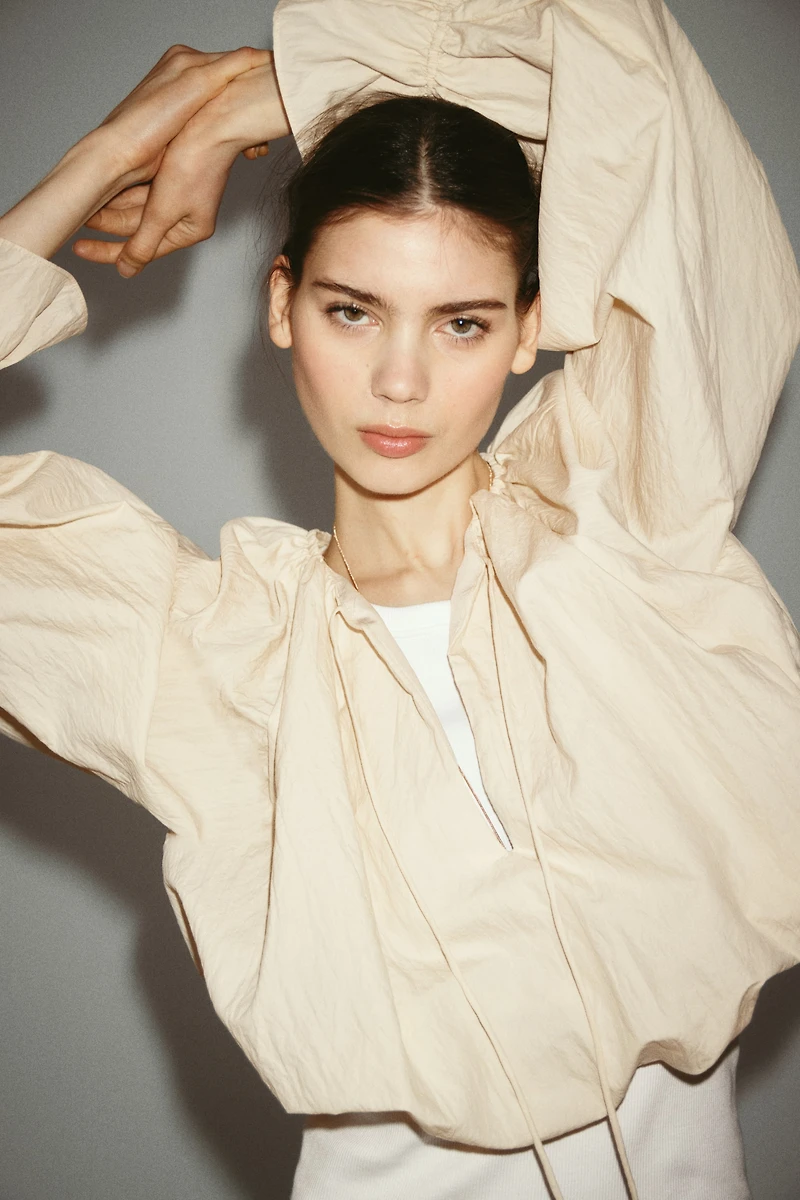 Blouse froissée à effet ballon