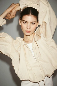 Blouse froissée à effet ballon