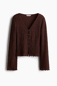 Cardigan with Overlocked Edges