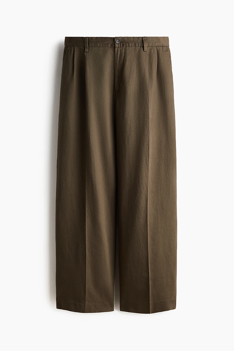 Loose-Fit Linen-Blend Pants