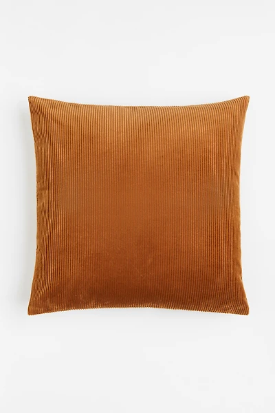 Housse de coussin en velours côtelé