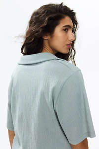Crinkled Polo Shirt