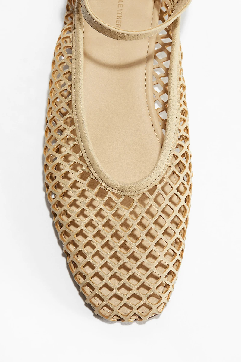 Perforated Leather Ballet Flats