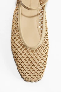 Perforated Leather Ballet Flats