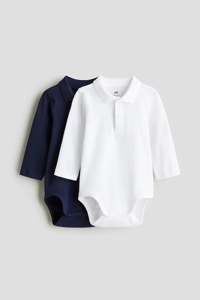 2-Pack Bodysuits with Collar