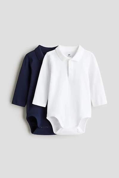 2-Pack Bodysuits with Collar