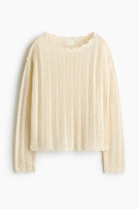 Pointelle-Knit Sweater