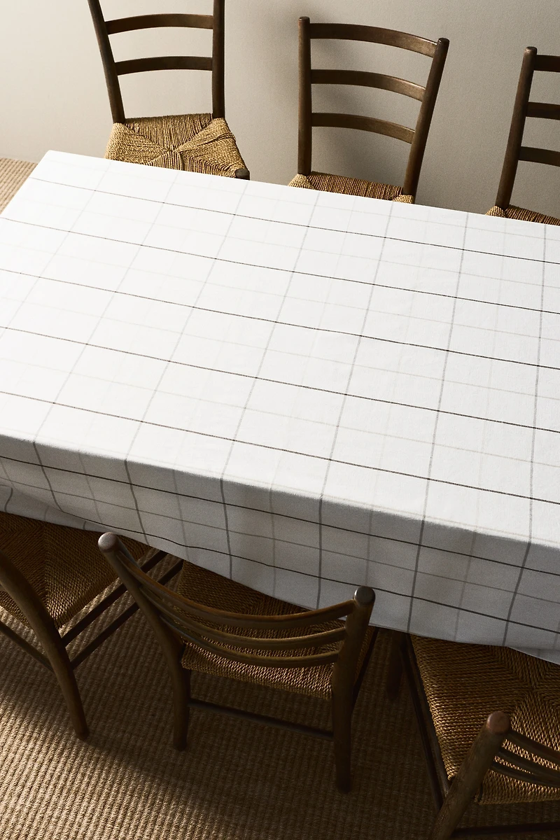 Nappe à motif en lin mélangé