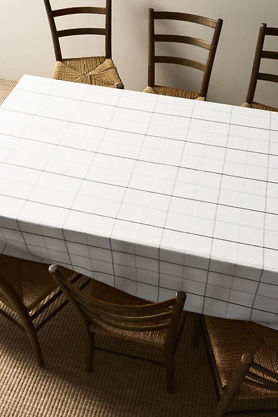Nappe à motif en lin mélangé