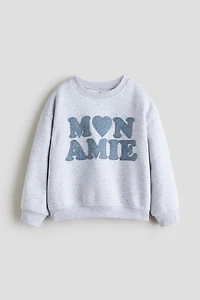Motif-Detail Brushed-Inside Sweatshirt
