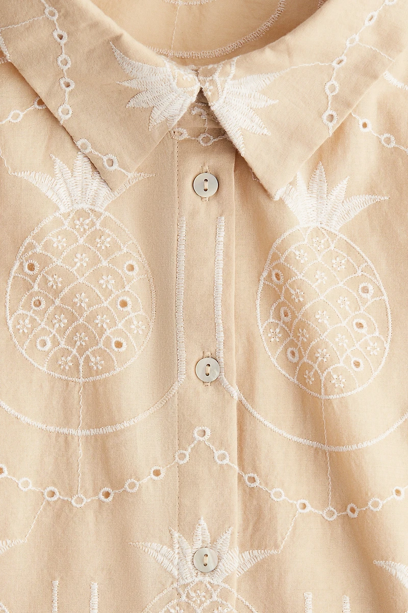 Shirt with Eyelet Embroidery