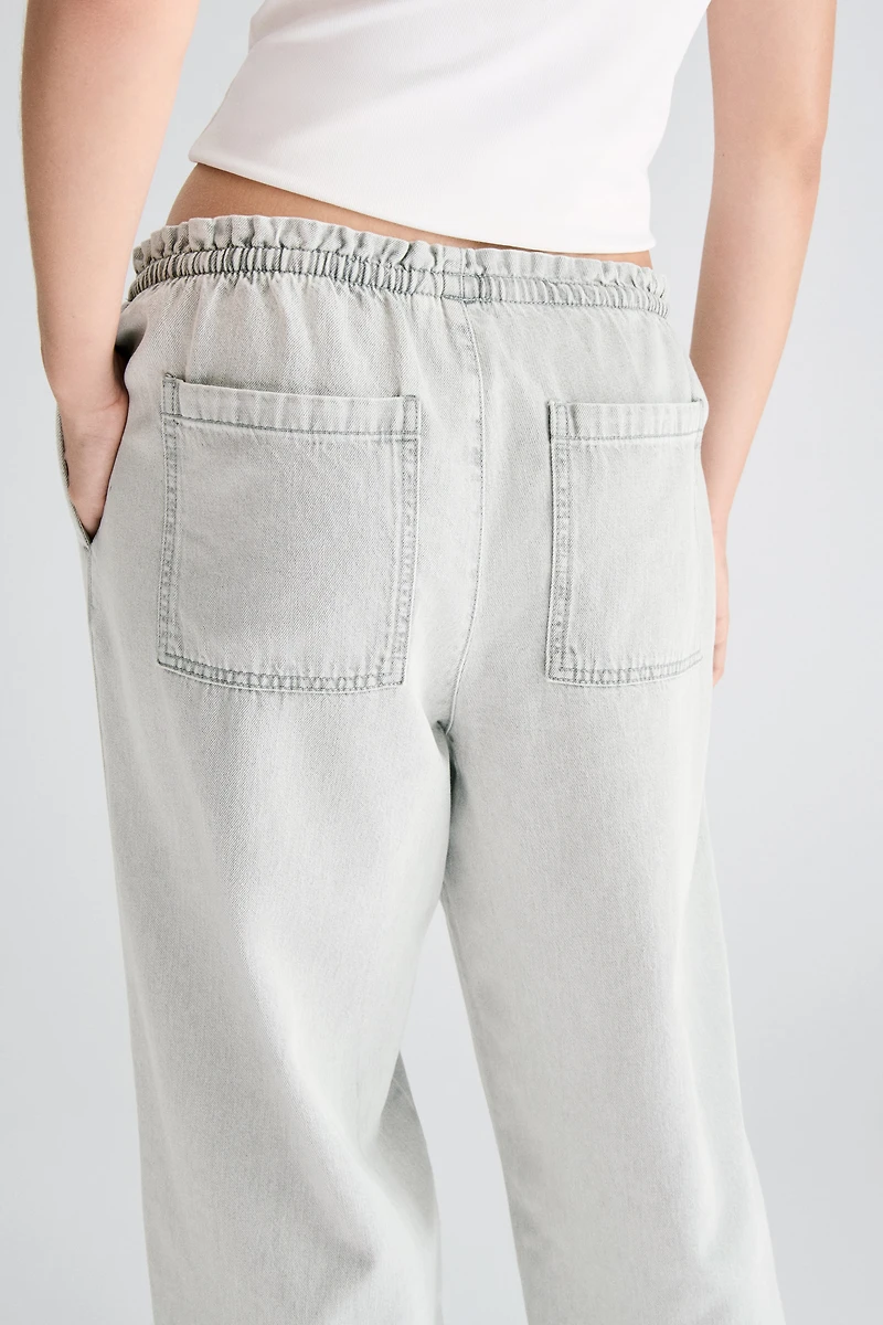 Denim Pull-On Pants