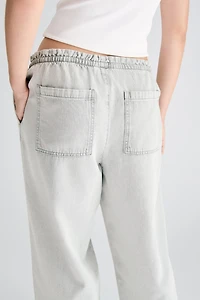Denim Pull-On Pants