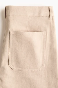 Wide-Leg Twill Pants