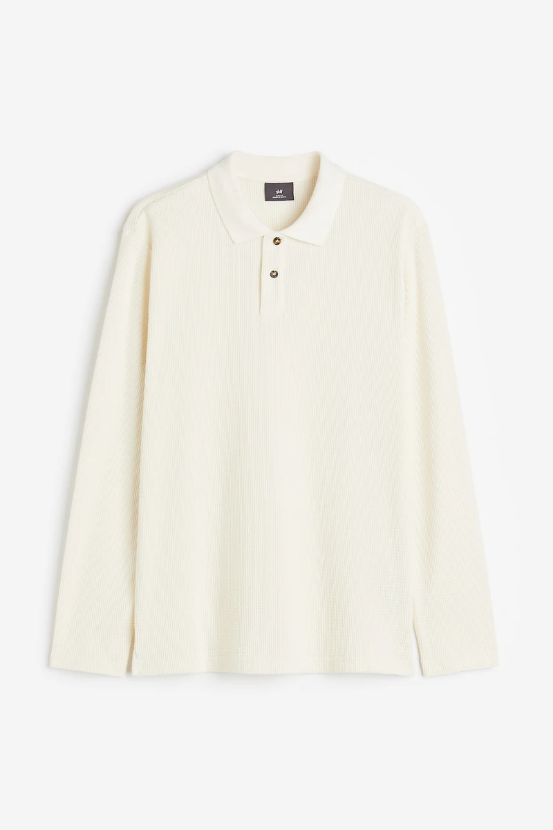Slim Fit Waffled Polo Shirt
