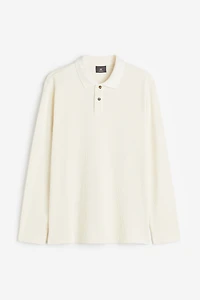 Slim Fit Waffled Polo Shirt