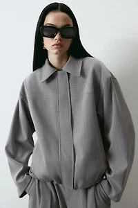 Bomber Jacket with Collar