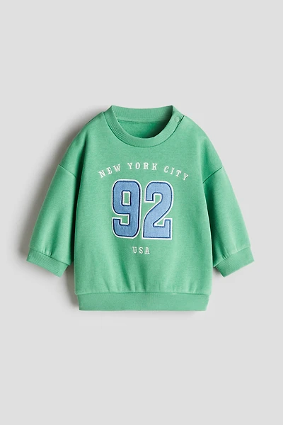 Motif-Detail Brushed-Inside Sweatshirt