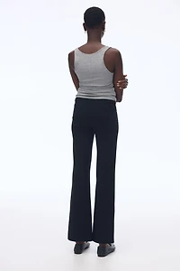 Foldover-Waist Cotton Pants