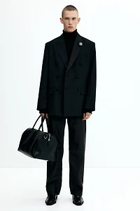 Relaxed-Fit Wool-Blend Tuxedo Jacket