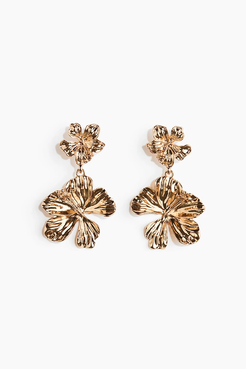 Boucles d'oreilles avec pendentif fleur