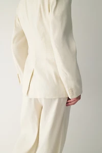 Slim-Fit Linen-Blend Blazer