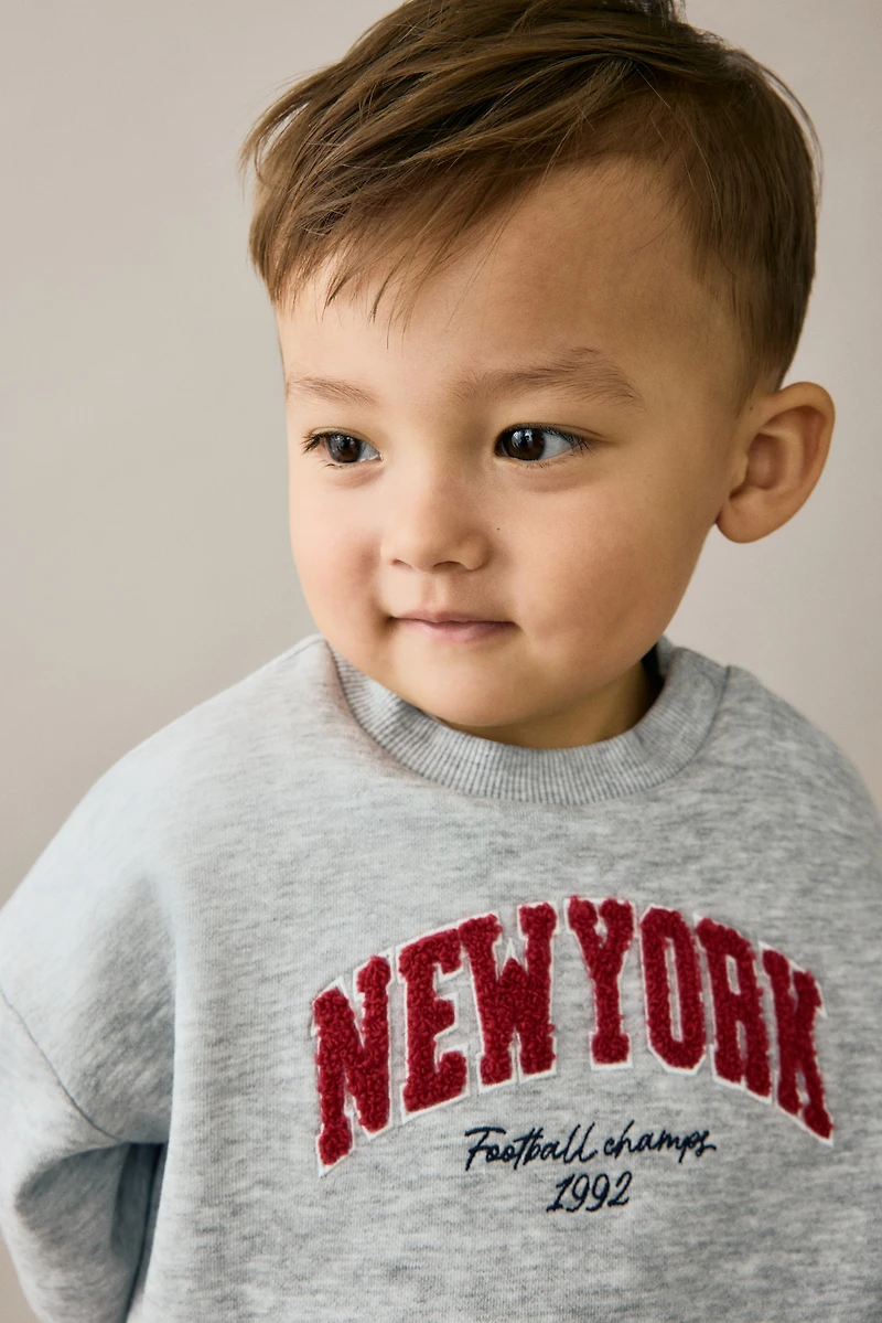 Motif-Detail Brushed-Inside Sweatshirt