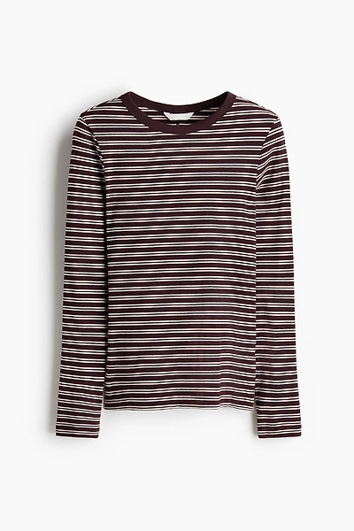 Long-Sleeved Ribbed Top