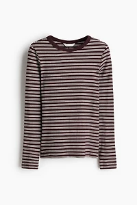 Long-Sleeved Ribbed Top